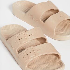 Freedom Moses Two-Strap Slide Sandals - Tan/Sand - Size 10 (40/41)